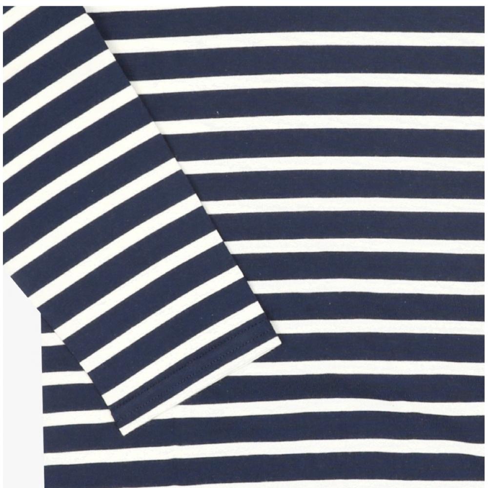 Saint James Kids Long Sleeve Tee Modern Stripe 2066 Marine Ecru