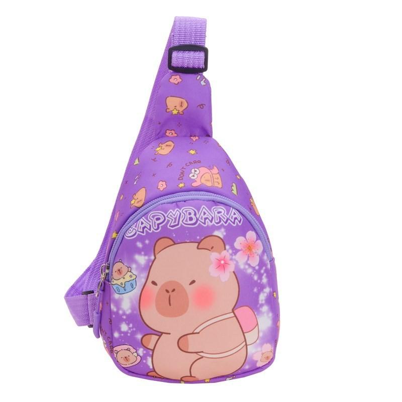 Capybara Print Cartoon Kids Single Shoulder Crossbody Chest Bag Fashion Gift