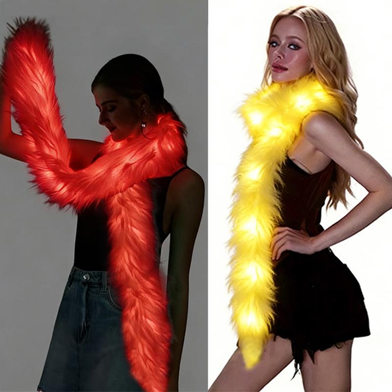 Damen LED Schal Rave Konzert Blinkender Leuchtender Schal Bar Club Tanzshow Performance Kostüm Zubehör