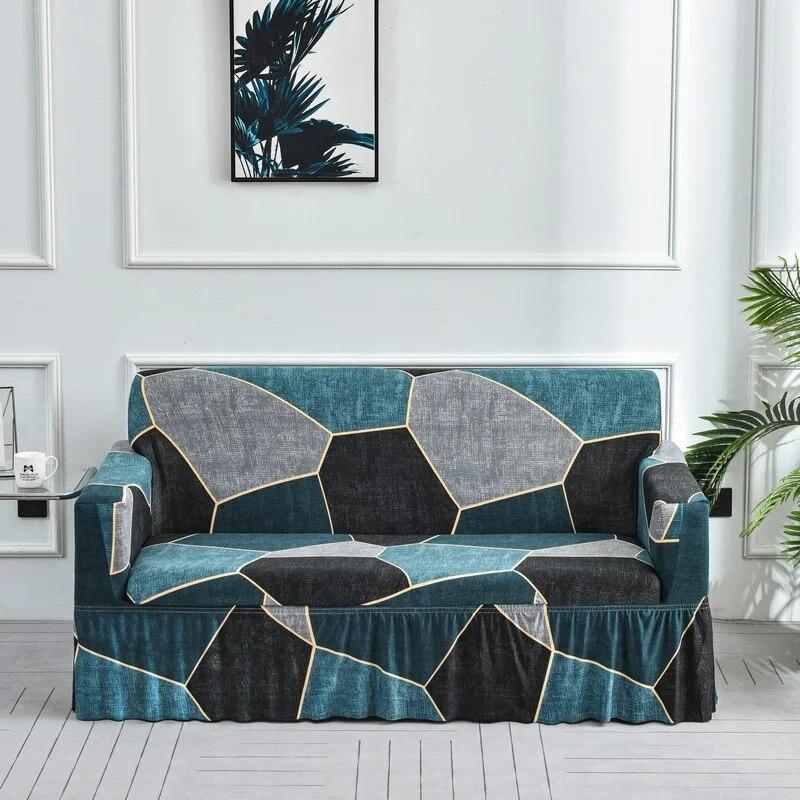 Elastyczna spódnica narzuty na sofy do salonu elastyczne narzuty na sofę funda sofa krzesło narzuta na sofę Home Decor duży rozmiar 350cm