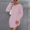 Womens Sweater Dress Long Sleeve Casual Jumper Sweater Dress Loose Plus Size Plush Warm Autumn Winter Dresses