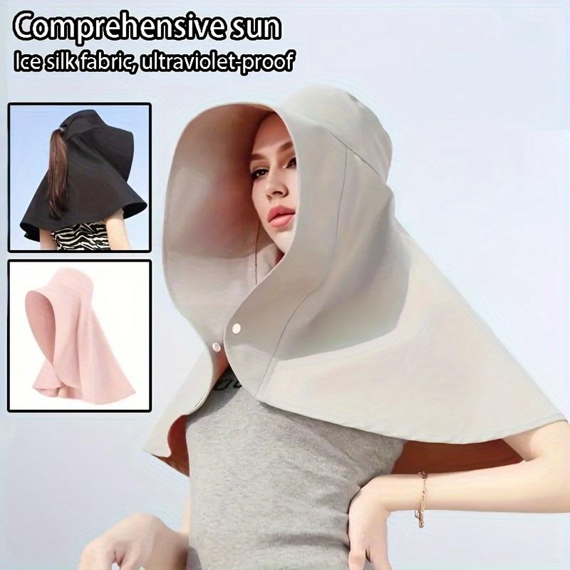 Women's Sun Protection Hat with Neck Cover, Foldable Wide Brim Summer Beach Cap, Lightweight Breathable for Spring-Summer Season