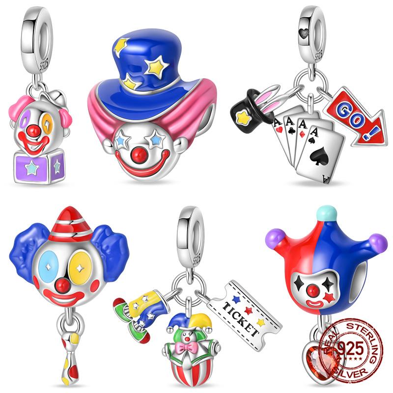 Hot 100 copper Circus Clown Threepiece Charm Bead Charms Compatible With Authentic Bracelets Do It Yourself Jewellery Making Ideal For Women Gift