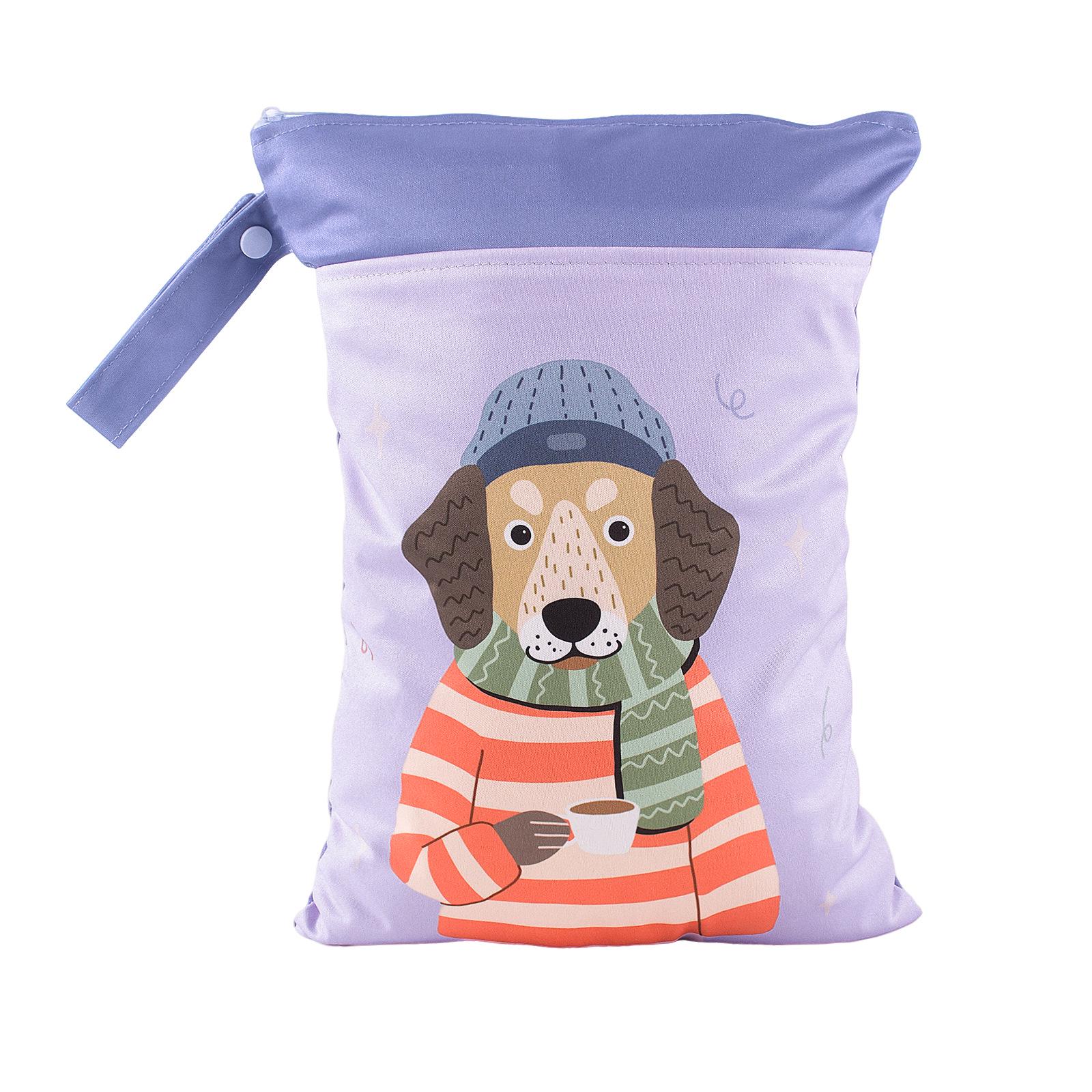 Recycled Waterproof Storage Bag with Wet/Dry Separation & Double-Layer Design Recycled Fabric, Two Pockets, 25x35cm, 66g