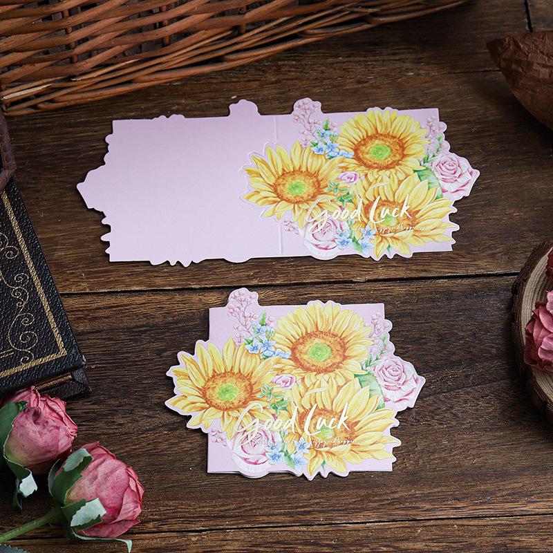 20pcs/set Mother's Day Greeting Cards Mini Size 8.2x8.2cm Floral Paper Blank Cards Thank You for Business Gift Card