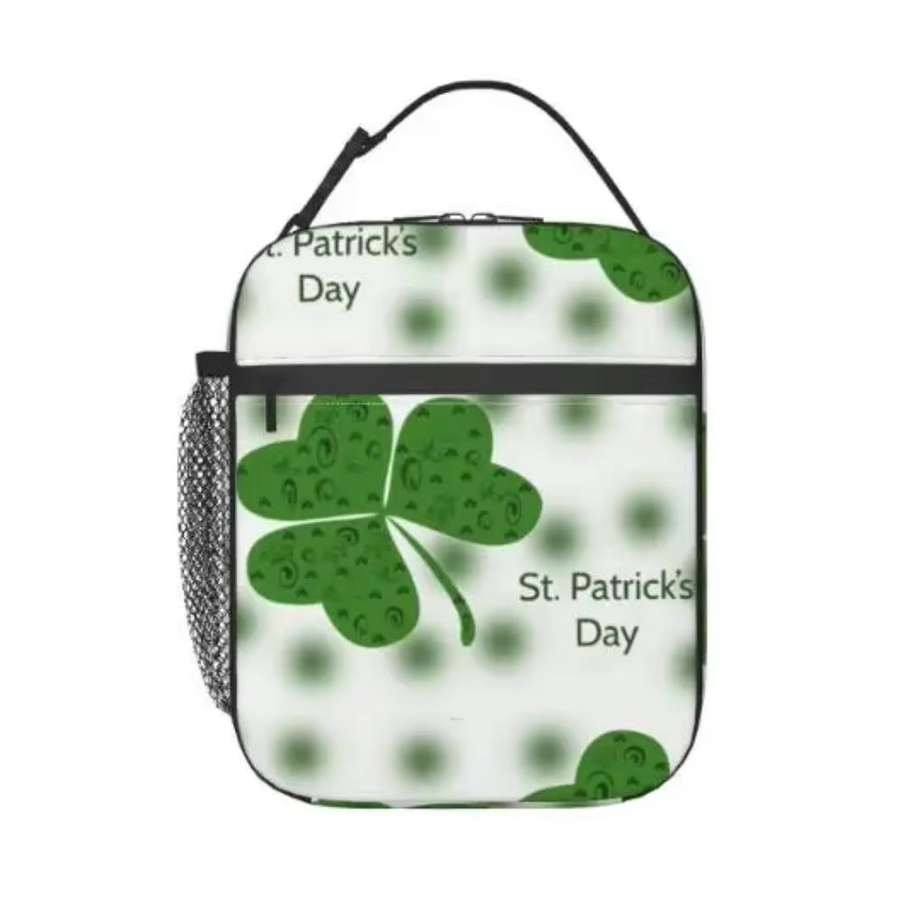 3D St.patrick Day Clovers Insulated Lunch Bag Many Green Clover Lunch Box Lunch Bag for Women Food Tote Bags Reusable