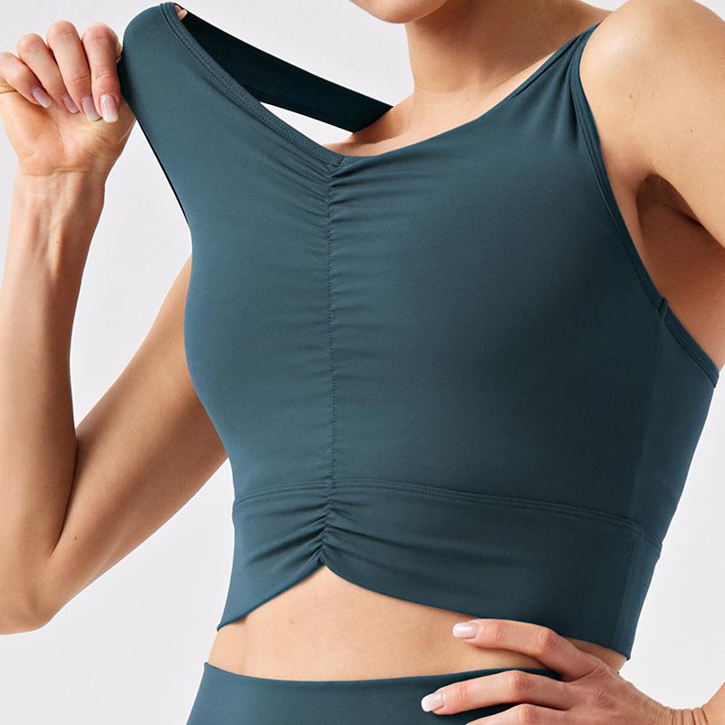 

Экологичный присборенный фитнес-бра с нагрудными вкладышами - Спортивная одежда высокой интенсивности для женщин XL