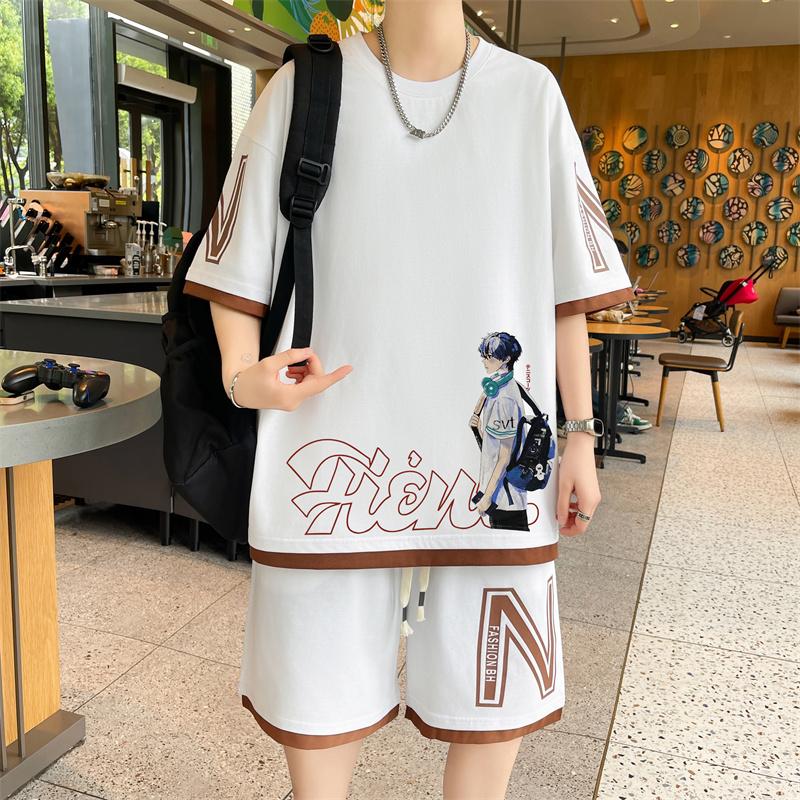 Casual 2026 Summer Two Piece Men's Sets Short Sleeve Cotton T-Shirts & Shorts Tracksuits Outwear Top Tees & Jogger Pant Clothing