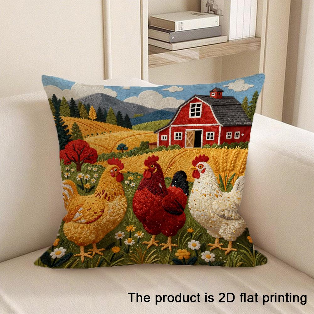 1Pc Adorable 2D Flat Printed Animal Themed Pillow Covers Sofa Cushion Cover Home Bedroom Room Decoration