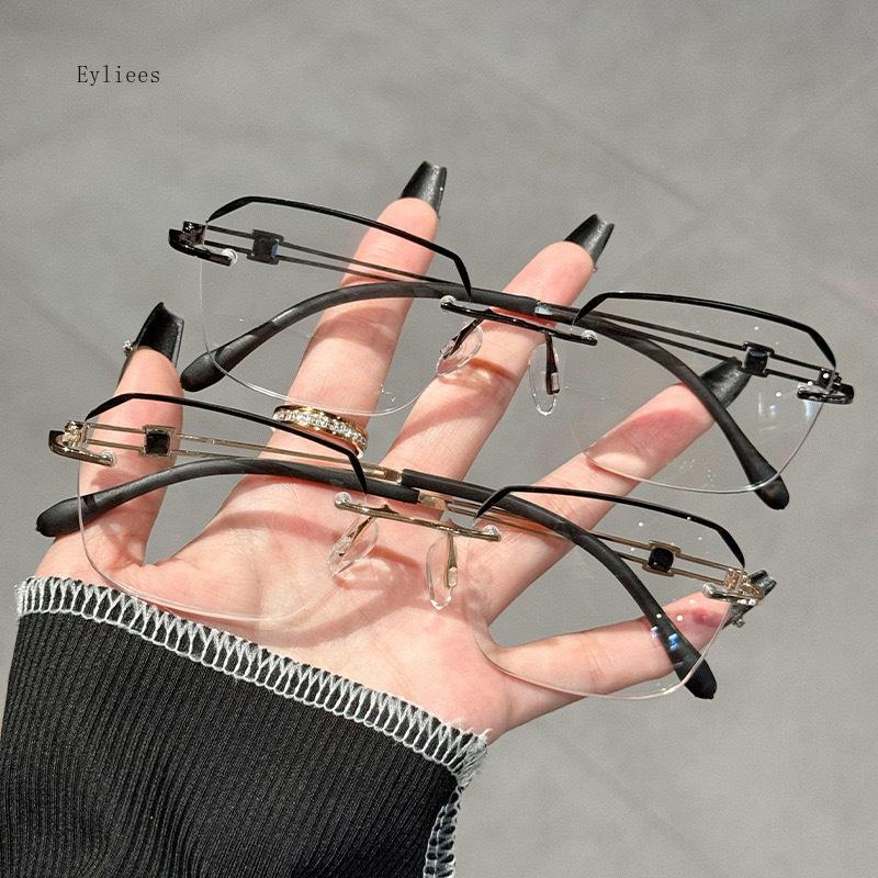 Fashionable High-definition Anti Blue Light Reading Glasses Rimless Men Women Far Sight Eyewear Ultralight Presbyopia Eyeglasses