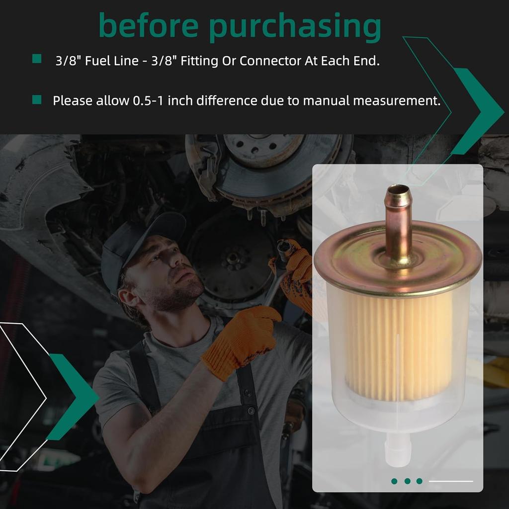 10 Pcs 3/8" Universal Inline Fuel Filters For Cars Industrial Tractors Trucks Motorcycles RV'S Gas Powered Engine