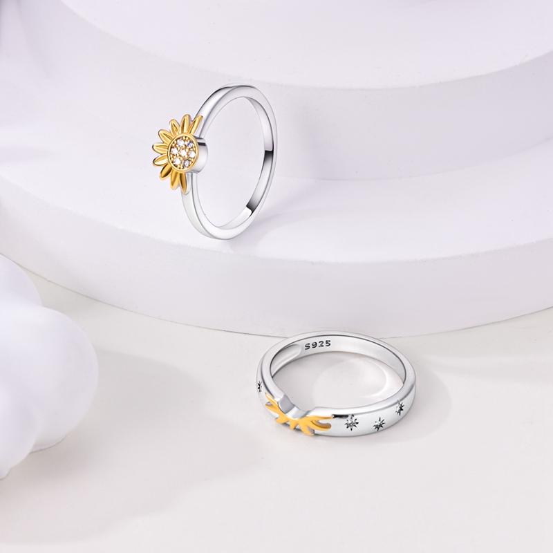 New Rings for Women 925 Sterling Silver Tree of Life Sunflower Zircon Rings Fine Wedding Engagement Birthday Jewelry Gifts