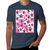 Watery Star Pattern Mixture Pink And Green Swirldigital Art Tshirt Basic Plain Short Sleeve Crew Neck Tee Tshirt