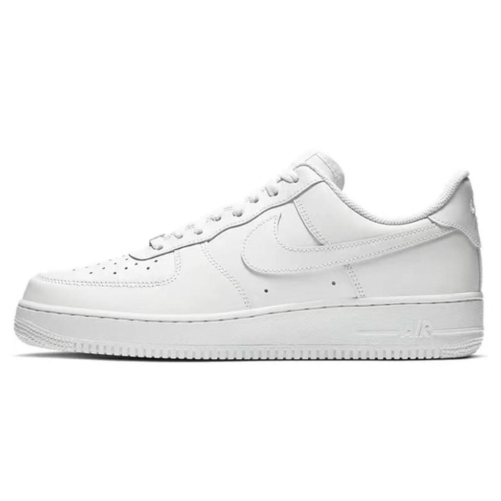 Nike Air Force 1 Leather Cushioning Abrasion Resistant Low Top Skateboard Shoes Unisex Black White CW2288-111(Team560-)