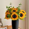 Sunflower Luxury Realistic Artificial Flower Bouquet for Living Room Dining Table Display Decor