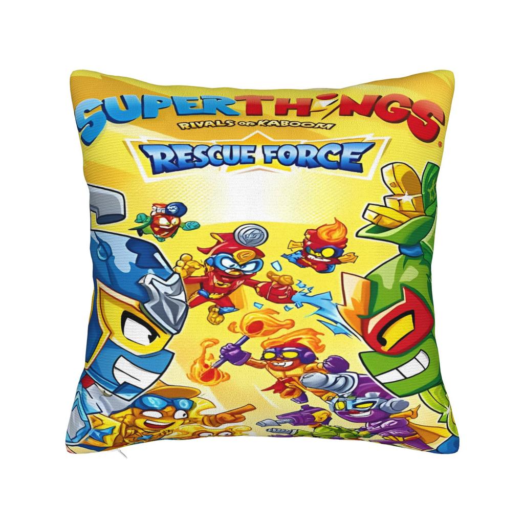 SuperThings Cartoon Square Pillow Cases Kazoom Power Kindergarten Cushion Covers Awesome Decorative Pillowcase for Sofa cm