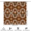 Unique Retro Floral Shower Curtain with Wavy Patterns Perfect for Bathroom Decor!
