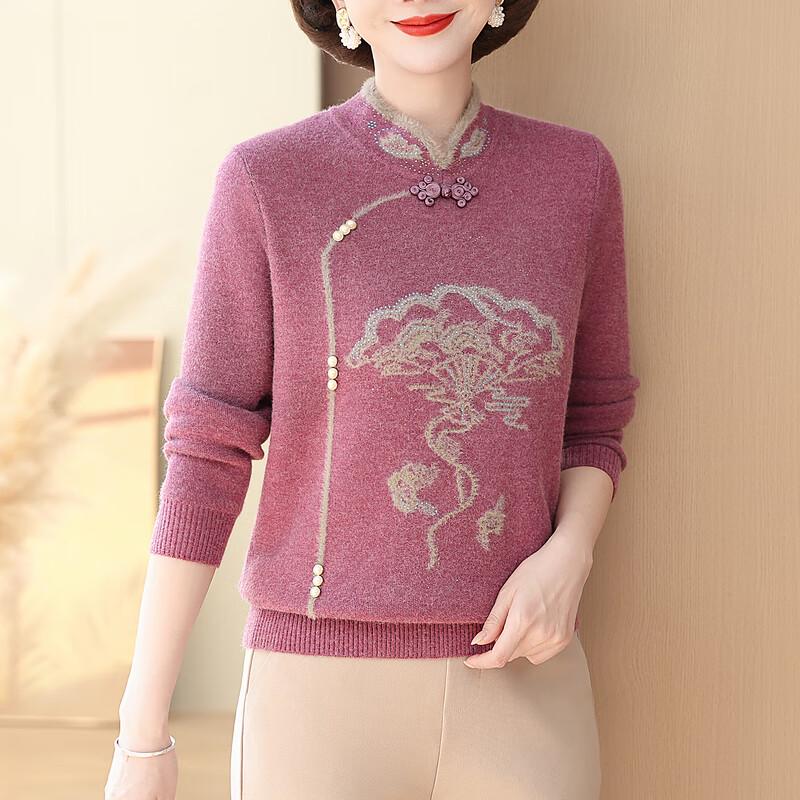 Ronghua Women's Winter Plus Velvet Knit Sweater
