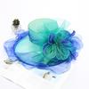 New face covering sunscreen beach hat women's summer organza feather flower fashion hat foldable sun hat