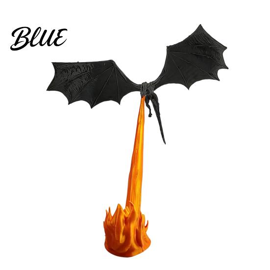 Fantasy Book Nook Dragon Shelf Light Printed 3D Dragon Bookshelf Fire-Breathing Flying Accent Lamp LED Ambient Lighting with Flame
