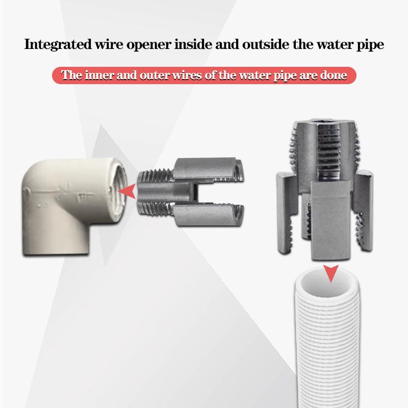 1/2palcový 3/4palcový závitník na PPR/PVC vodovodní potrubí Závitník Vnitřní závit Vnější závit Integrovaný otvírák na závity vodovodního potrubí