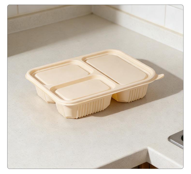 Contenitore Monouso Biodegradabile in Amido di Mais Ecologico per Asporto con Scomparti Multipli
