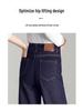 Hengyuanxiang Women's 2025 Denim Blue Wide-Leg High-Waisted Jeans - Slim-Fit, Loose, Straight-Leg Trousers for Autumn/Winter