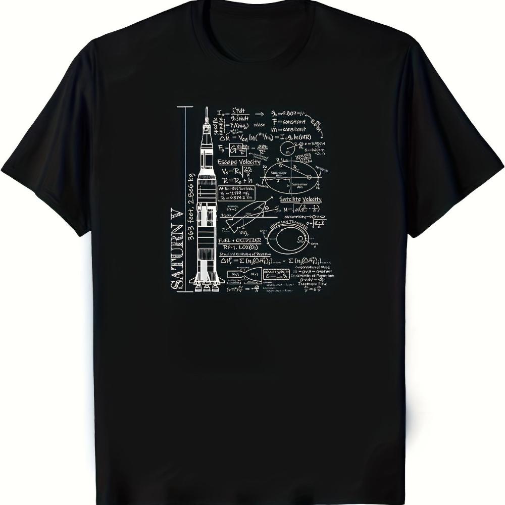 Men'S for SATURN V Rocket Science T-Shirt Black 100% Durable and Ideal Gift for Dad Enthusiasts