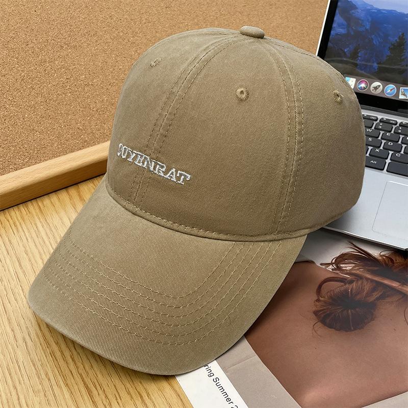 Embroidered Letters Enlarged and Widened Baseball Hat Women's Simple and Versatile Face Showing Small Wide Brimmed Peaked Cap