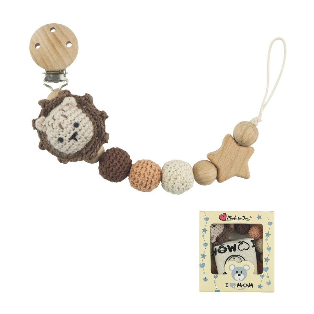 Crochet Animal Pacifier Clips Baby Teether Toys Straps Baby Pacifier Chain Pacifier Holder Clips