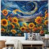 Yuiqear Sunflower Starry Sky Tapestry Galaxy Space Tapestries Mysterious Mountain River Wall Decor Fantasy Landscape Tapestry for Bedroom