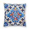 Spanish Ceramic Tile Square Pillowcase Polyester Linen Velvet Pattern Zip Decorative Pillow Case Home Cushion Cover x