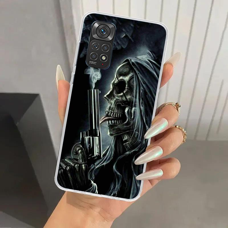 Reaper Skull Skeleton Gun Phone Case for Xiaomi Redmi Note 15 14 14S 13 12S 12 Pro 11S 11 Plus 11T 11E 10S Soft Funda Print Shel