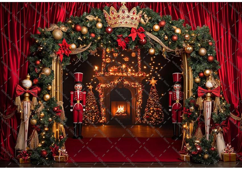 Mehofond Photography Background Winter Christmas Circus Nutcracker Xmas Tree Kids Family Portrait Decor Backdrop Photo Studio