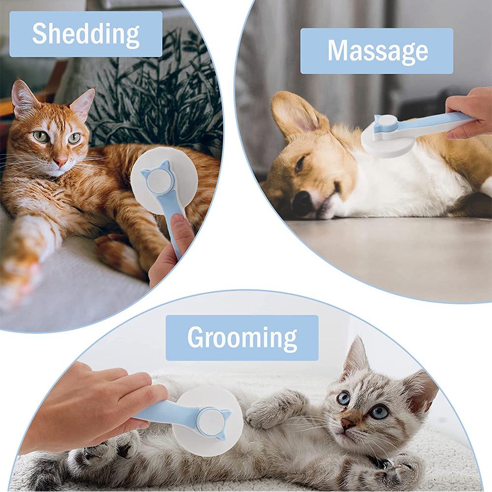 Self-Cleaning Slicker Brush for Dogs Cats for Short and Long Hair Pets (Blue)