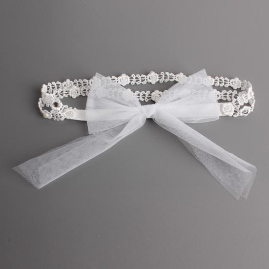 Baby-Haarband für Neugeborene, bequeme Schleifen, Taufe, Kleinkind, elastisches Spitzen-Stirnband für Baby