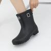 Jisyu Anique Short Buckle Rain Boots 3cm