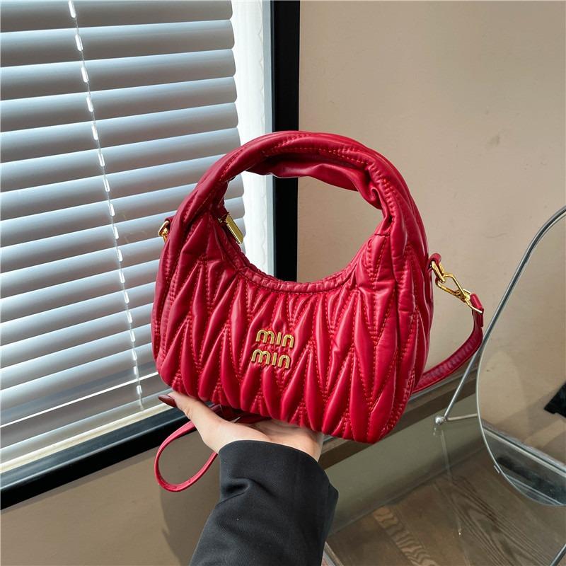 Torebka damska w kształcie półksiężyca z chmurkami, nowa torebka na ramię o prostej fakturze i wszechstronnym kroju, torba listonoszka