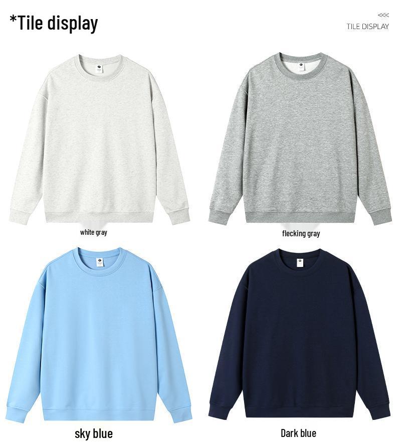 Women's White Korean-Style Crew Neck Pullover Sweatshirt - Pure Cotton, Trendy for Spring/Autumn 2024