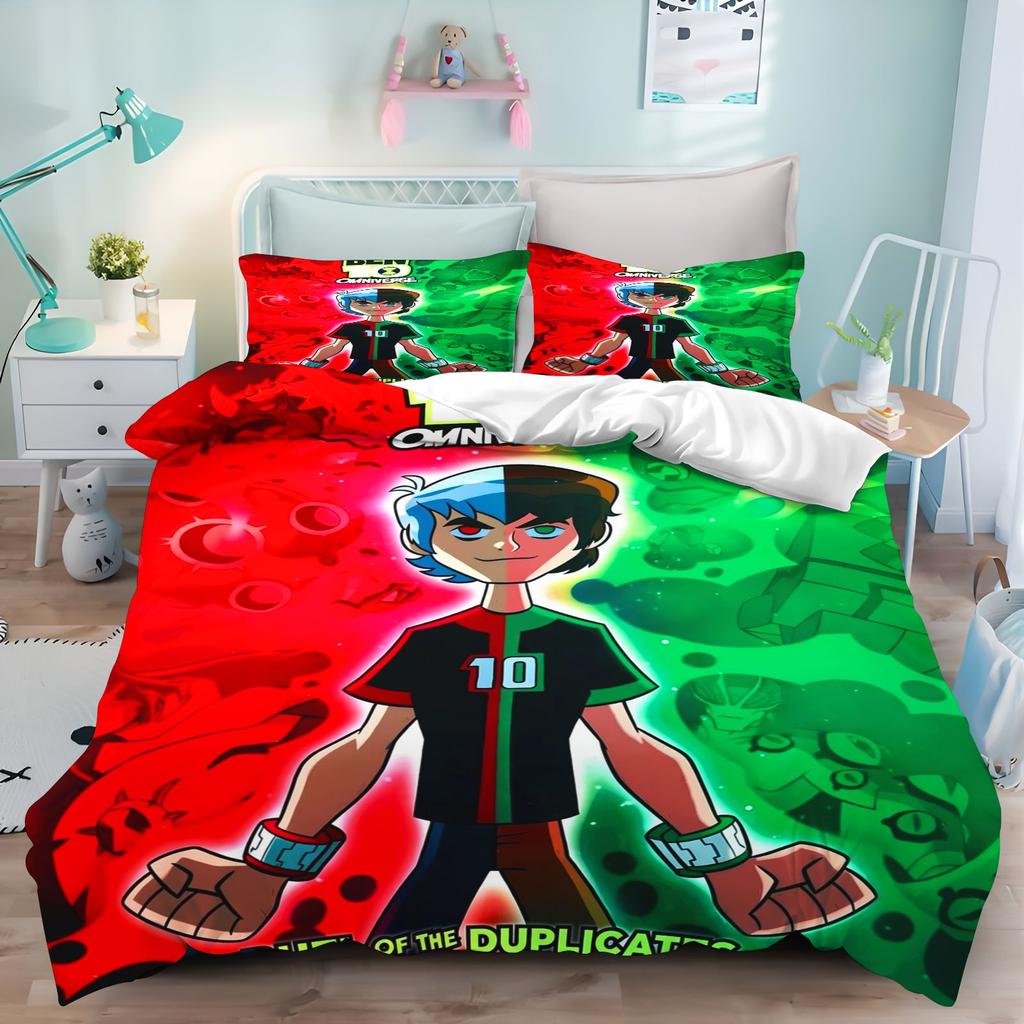 Ben10 Ultimate Alien Cartoon Duvet Cover Set Kids Bedding Set Anime Characters Quilt Cover Soft Bedroom Home Textile For Boys