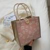 Fashion Eco-Friendly Shopping Bags Linen Button Tote Bags  Grocery Bags Women'S Casual Handbag Gift Bags