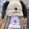 Cute Long Eared Puppy Plush Hat Lei Feng Hat for Women Winter Versatile Warm Windproof Ear Protection Knitted Hat