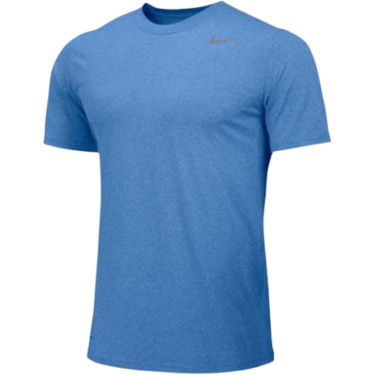 Nike Solid Color Crew Neck Logo Short Sleeve T-Shirt Men Tops Blue 727982-448