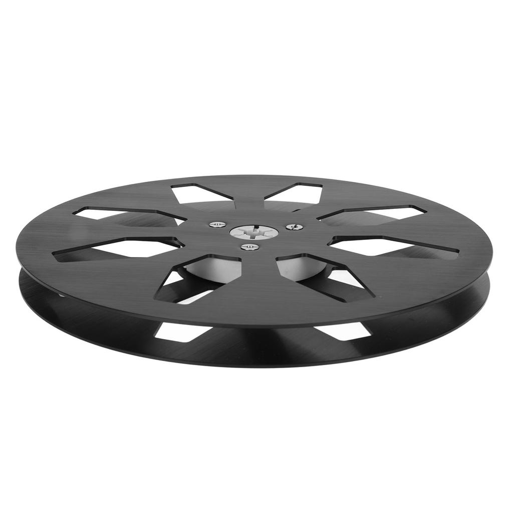 1 4 7 Zoll Leere Bandspule 8 Loch Aluminiumlegierung Universal Öffnung Maschinenteil Open Reel Aufwickelspule Schwarz