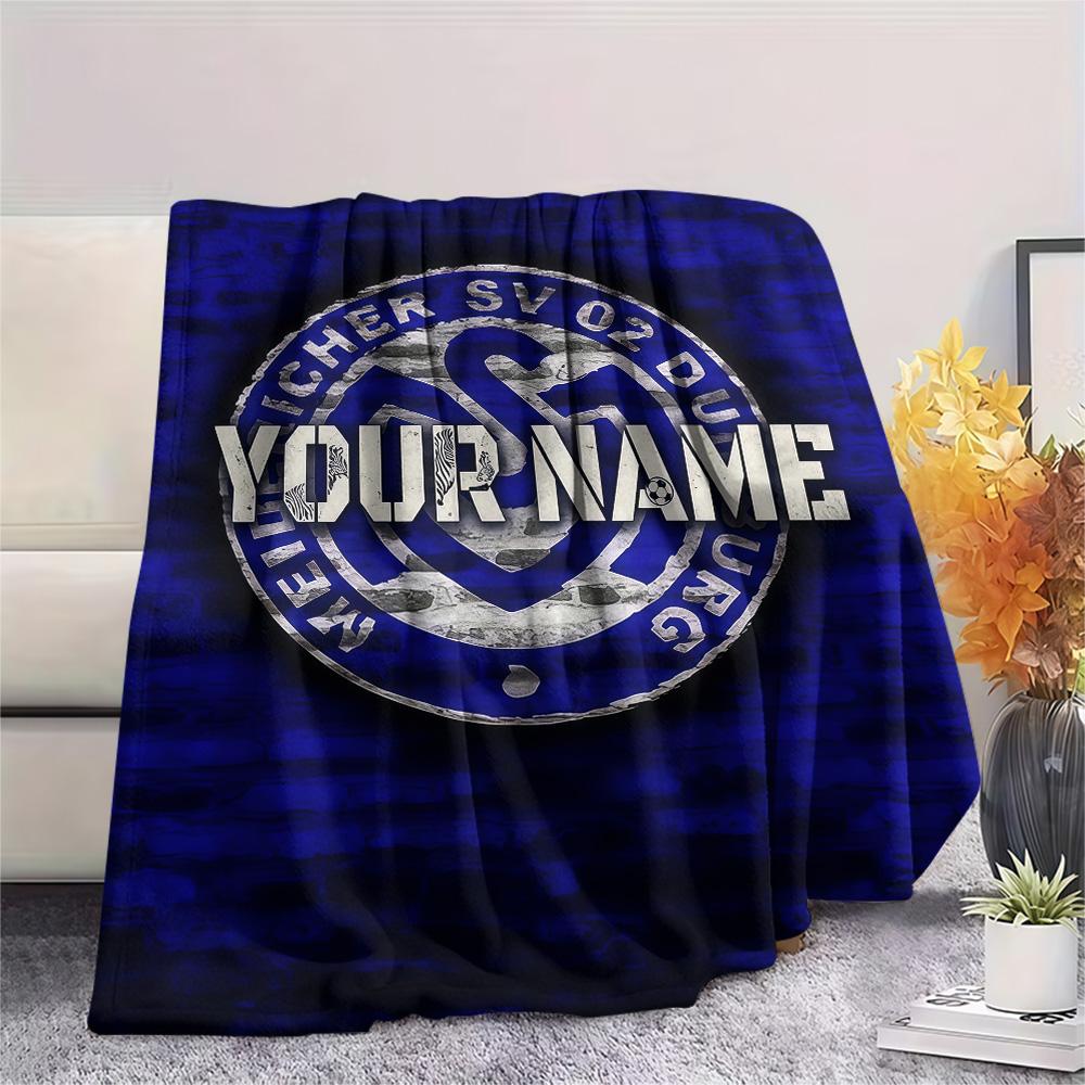 1PC Msv Duisburg Custom Name Patterned Flannel Blanket Suitable For All Seasons For Home Decor Warmth And Comfort Gifts Holiday Present