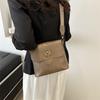 Beliebte Tasche Bucket Bag Damen Neue Retro Trendige Textur Schultertasche Modische Breiter Schultergurt Umhängetasche