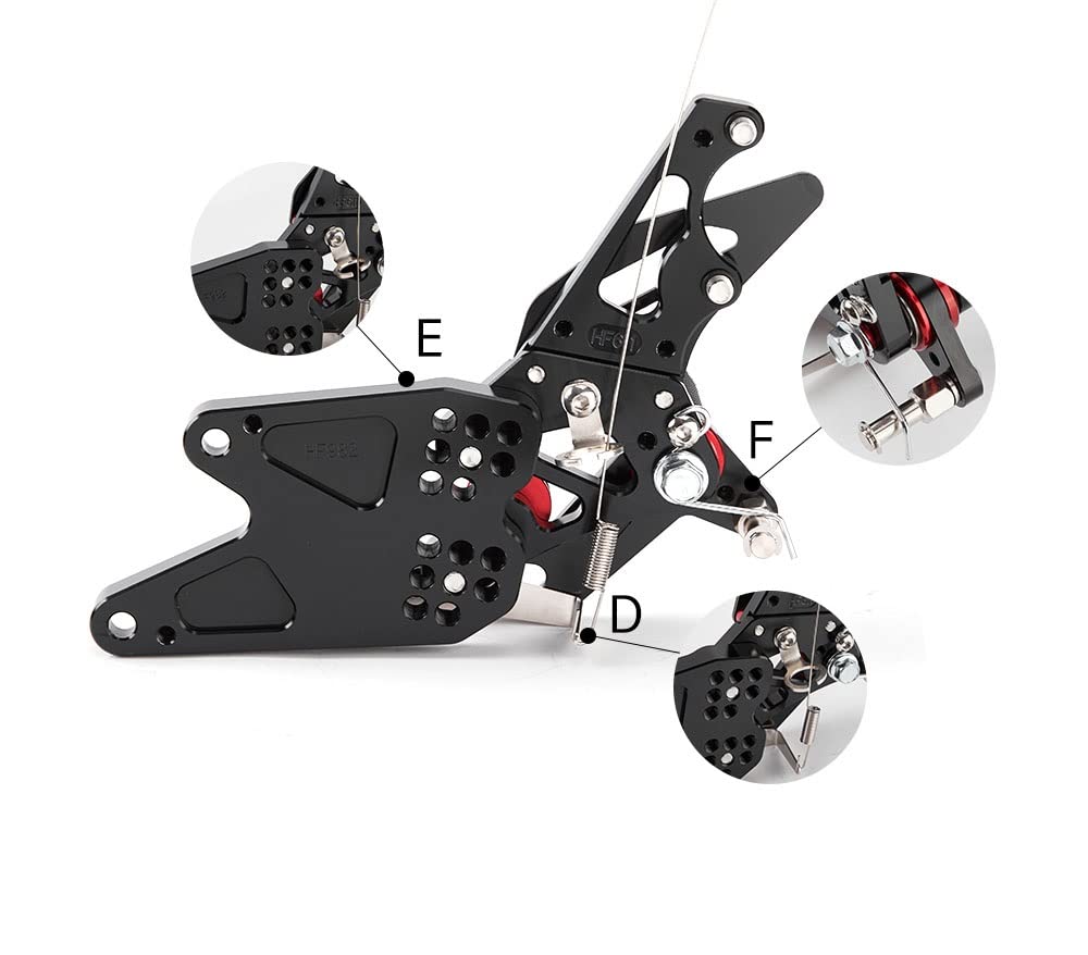 SUKIRACING Adjustable Rearsets for Yamaha YZF R25 (2014-2022) MT-03/MT-25 (2015-2022) - CNC Machined (Black)