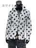 SaganStyle Traditional Polka Dot Print Long Sleeve Gothic Size YT20250001 Men's Shirt, All-Over Print, Dress, White, LL,