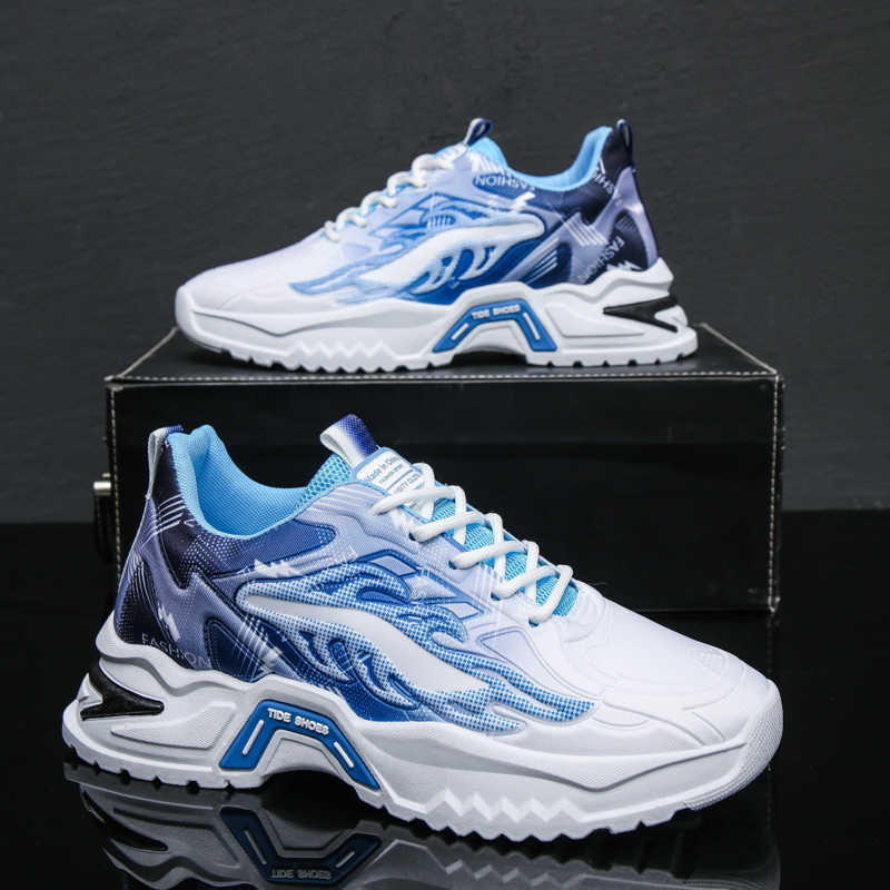 Fashion Two Tone High Tops Men's Sneakers Shoes Flats Golf Badminton Shoes Man Sports Everything Lofers Industrial Sewing