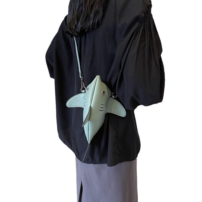 Creative ugly cute shark bag small bag women's new fashion shoulder messenger bag doll bag